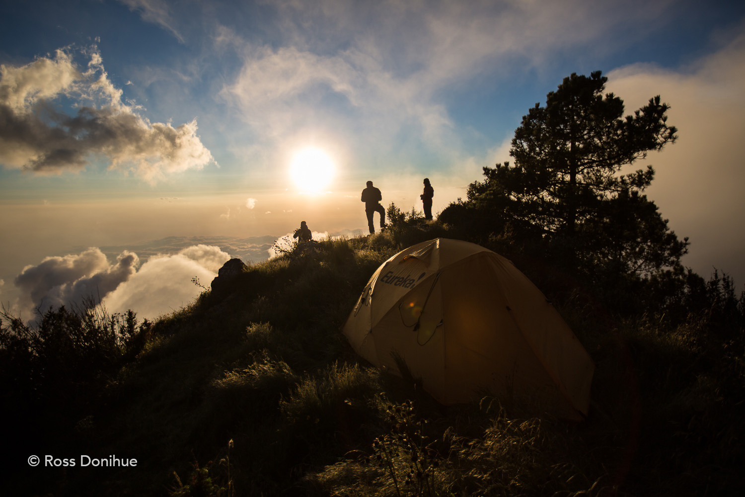 Taking in the sunset from our base camp on Santa Maria.